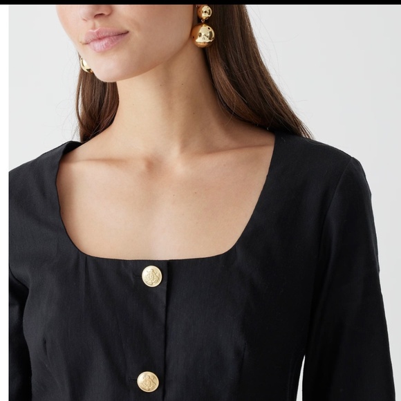 NWT J. Crew Long Sleeve Button Front Mini Business Dress Size 8 - Picture 2 of 15